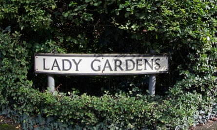 A road sign for Lady Gardens in