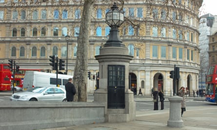 Britain’s smallest police station, in Trafalgar Square, London.